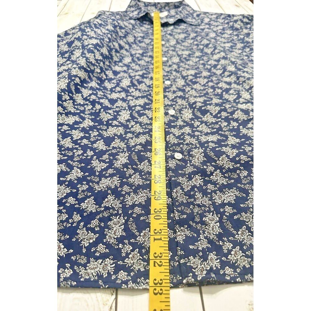 TUNEVUSE Mens Button Down Short Sleeve 3XL Reg Fit Floral Navy - Picture 4 of 8